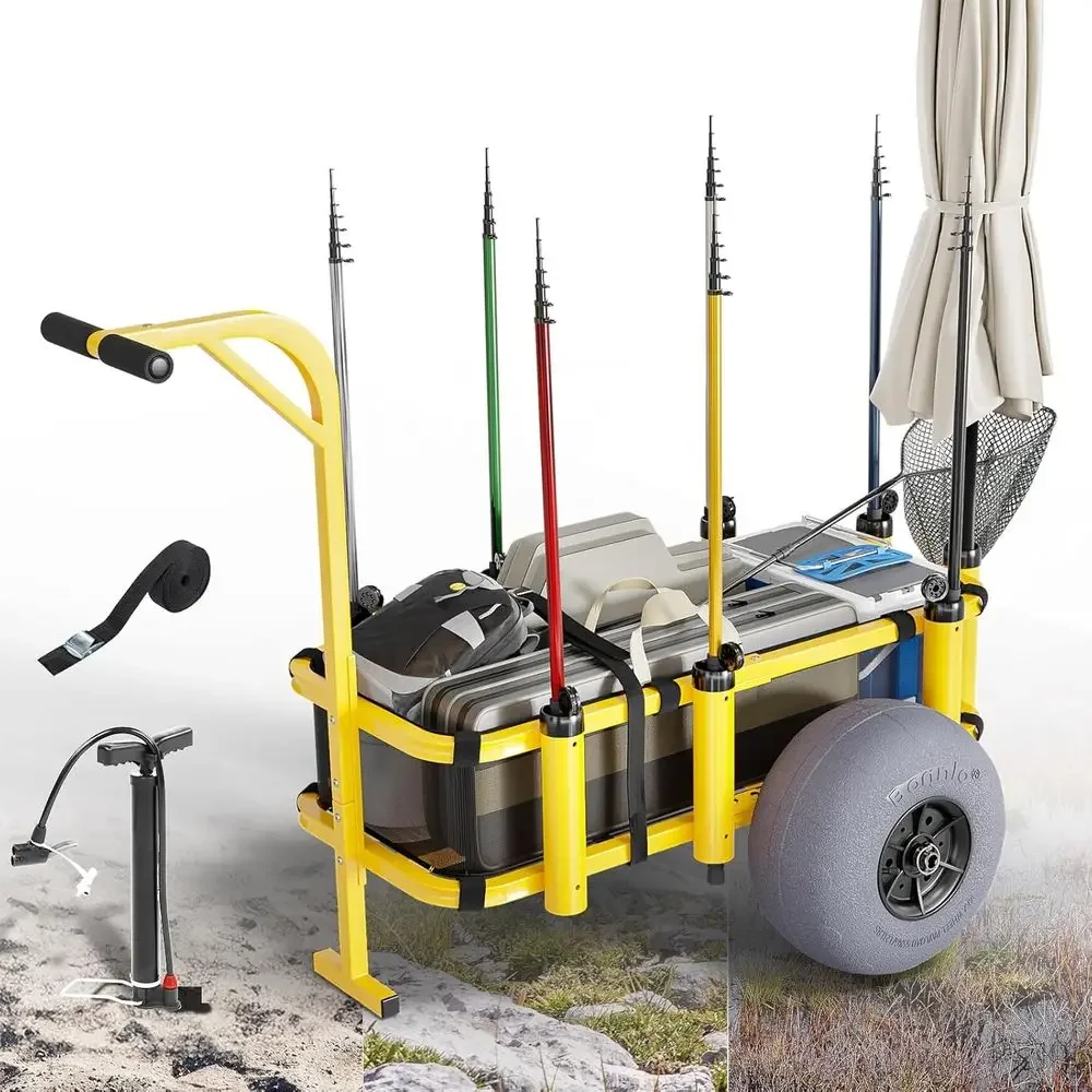 Balloon Pump Hand - Beach Trolley with 13 Balloon Wheels,