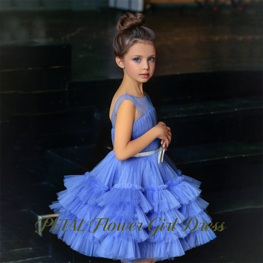 Birthday Sash Glitter - Petal Blue Sleeveless Children Birthday Wedding