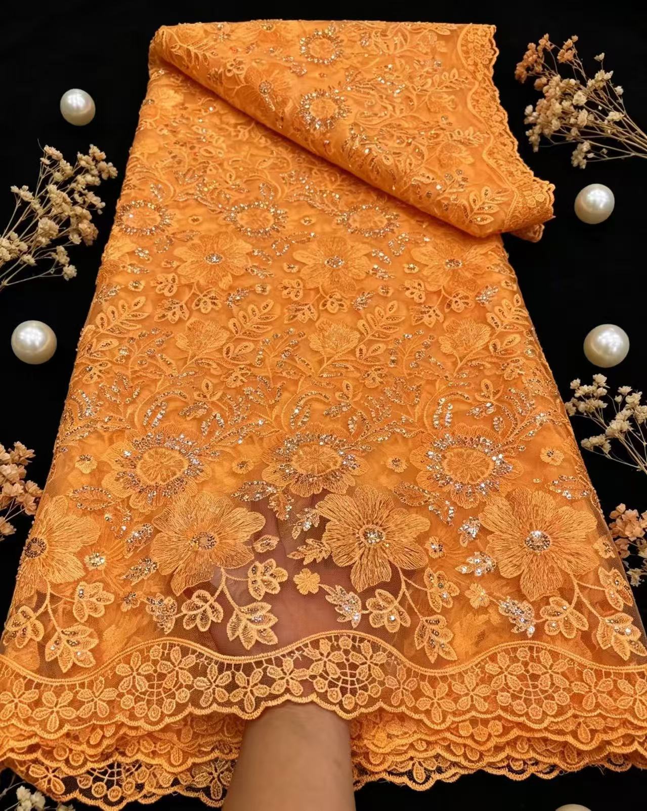 Glitter Tablecloth - Pure French Tulle Net Sequins Lace