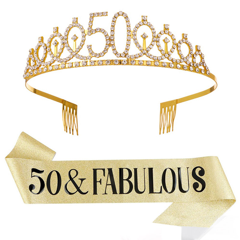Birthday Sash Glitter - 30- 50th Birthday Anniversary Decoration Happy