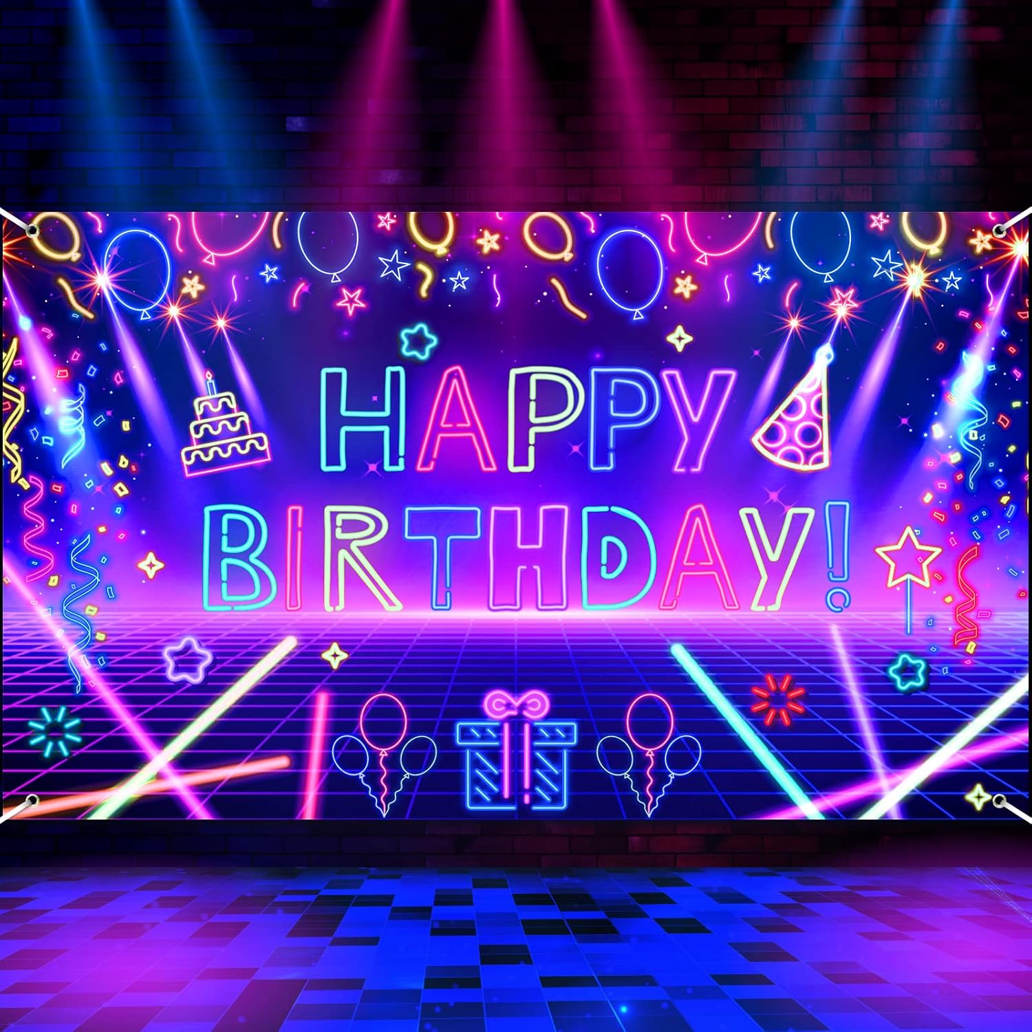 Photography Backdrop Glow Neon - Let'S Party Event Supply 评论和价格