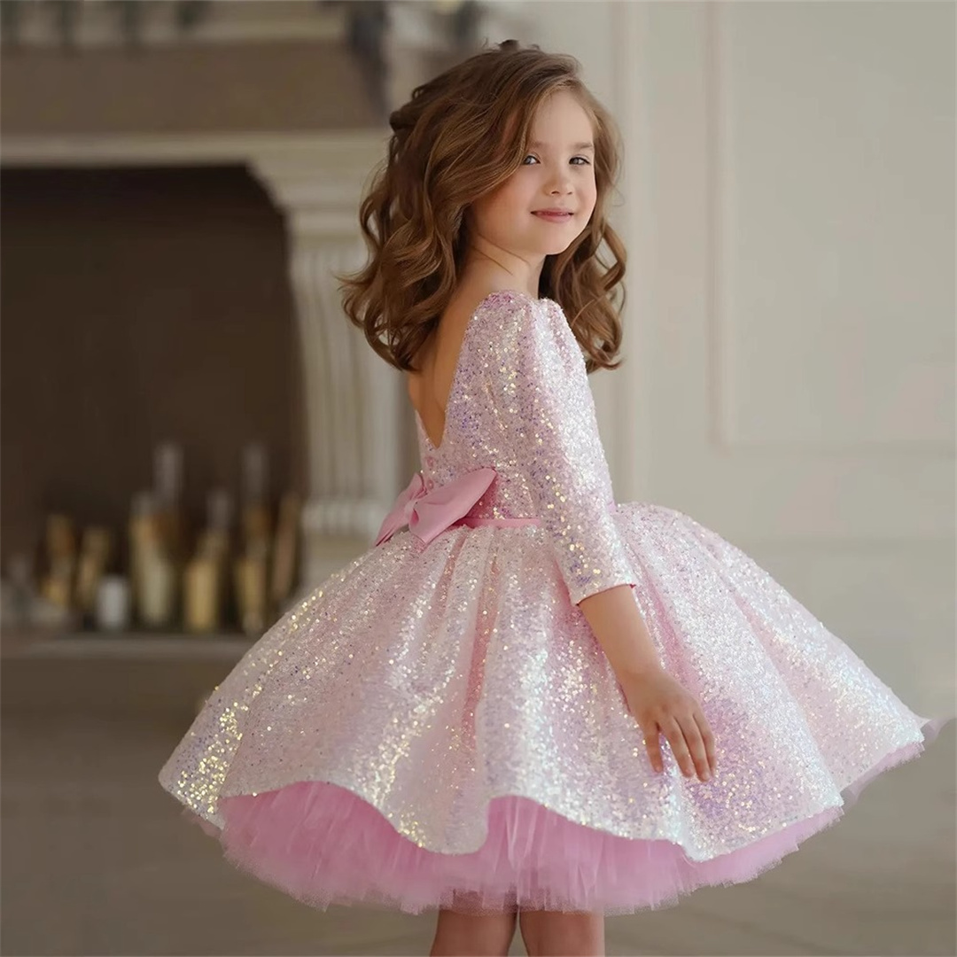 Glitter Pink Girl Dress Knee L - Birthday Sash Glitter 评论和价格
