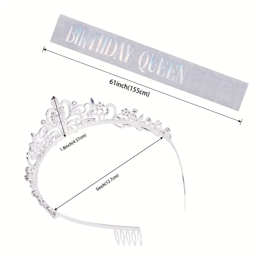 2pcs/Set Bling Rhinestone Crys - Birthday Sash Glitter 评论和价格