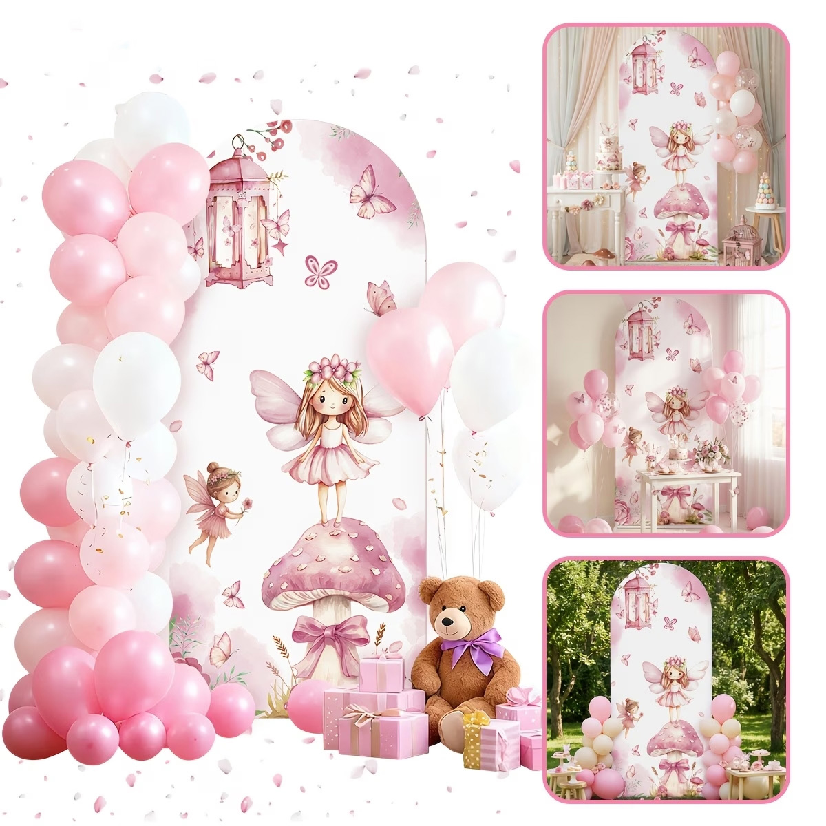 Fairy And Mushroom Background  - Dessert Table Backdrop 评论和价格