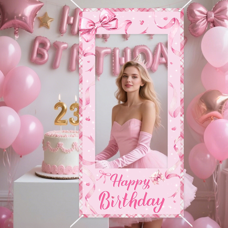 Pink Bow Photo Booth Frame Swe - Photo Booth Frame 评论和价格