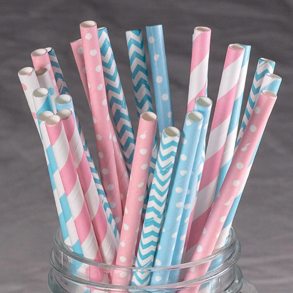 100 Bulk Packed Paper Straws P - Paper Straw Color 评论和价格