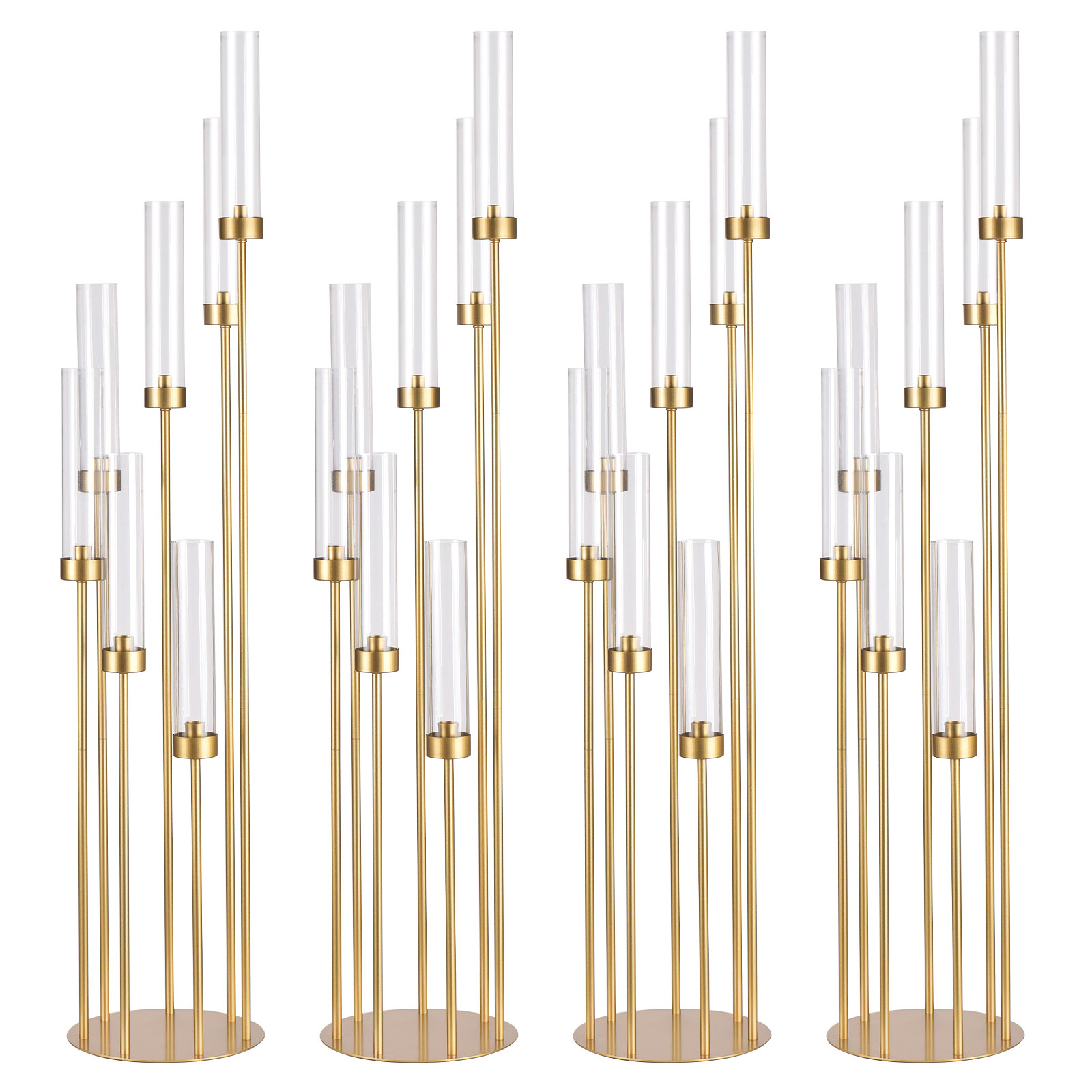 4 Sets 7-Arm Gold Floor Candel - Centerpiece Stick 评论和价格