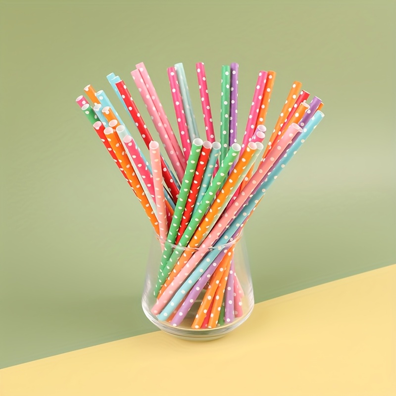 100pcs colorful disposable pap - Paper Straw Color 评论和价格
