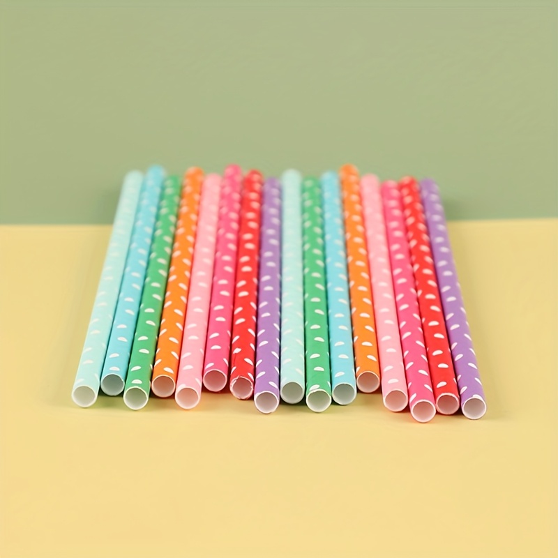100pcs colorful disposable pap - Paper Straw Color 评论和价格