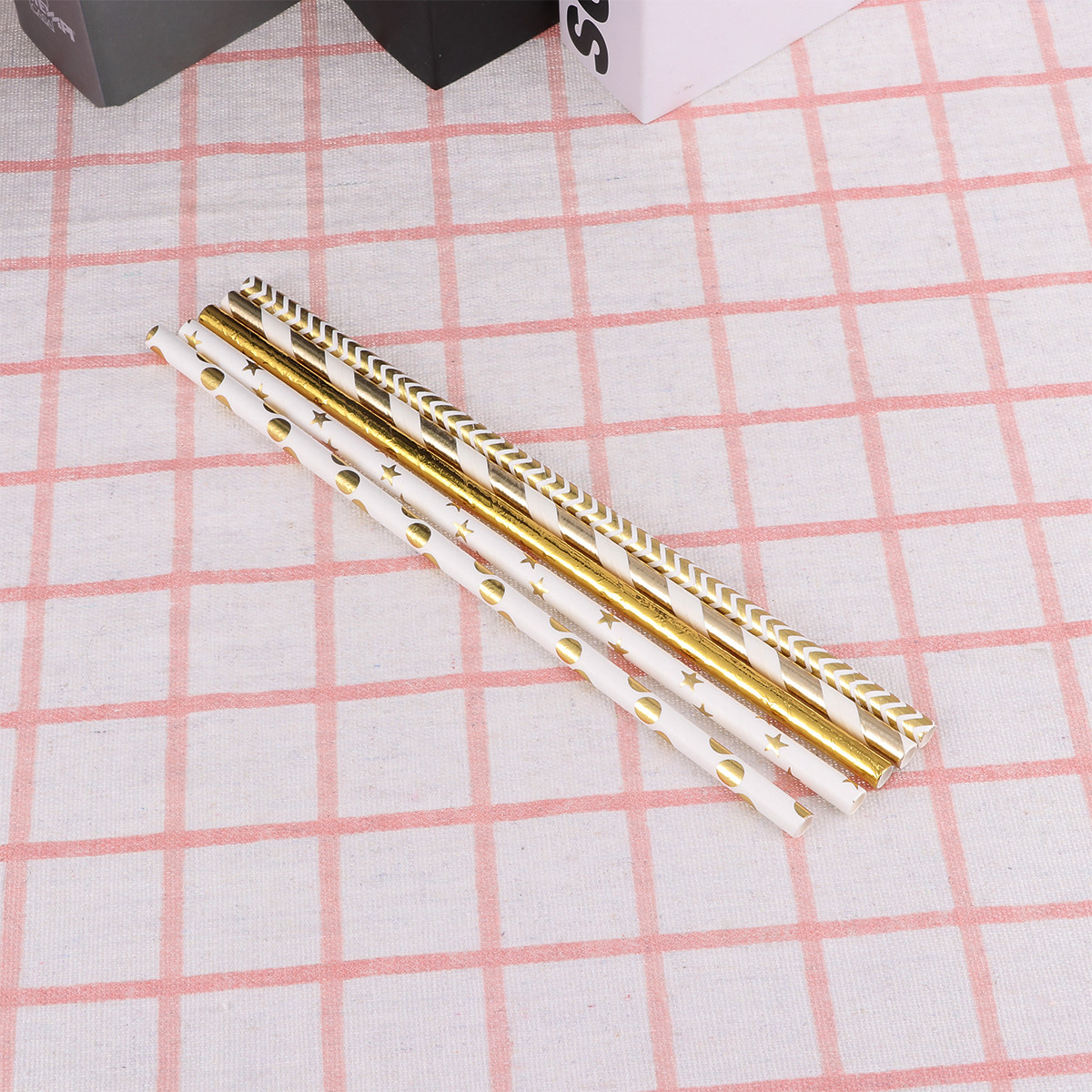 50Pcs Love Heart Paper Straws  - Paper Straw Color 评论和价格
