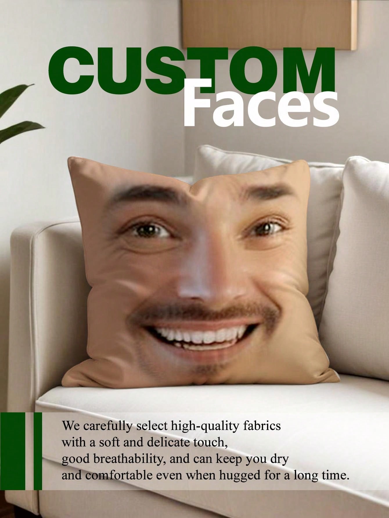 1pc Custom Face Square Pillow  - Eve Party 评论和价格