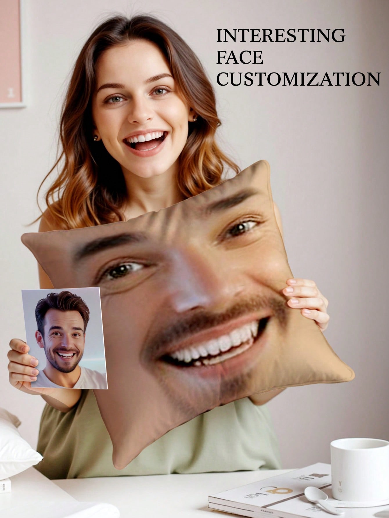 1pc Custom Face Square Pillow  - Eve Party 评论和价格