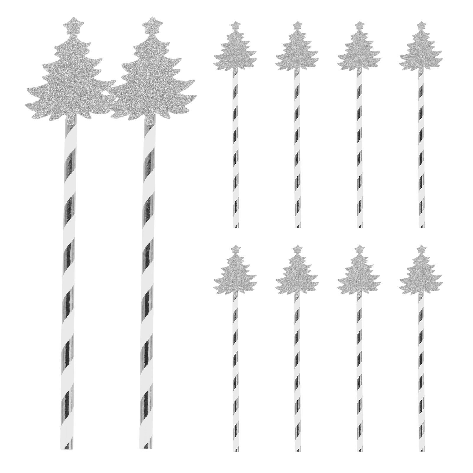 25Pcs Christmas Tree Design Pa - Paper Straw Color 评论和价格