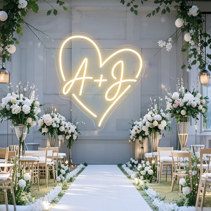 Custom Initials Heart LED Neon - Eve Party 评论和价格