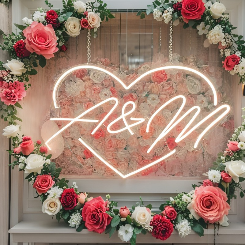 Custom Initials Heart LED Neon - Eve Party 评论和价格