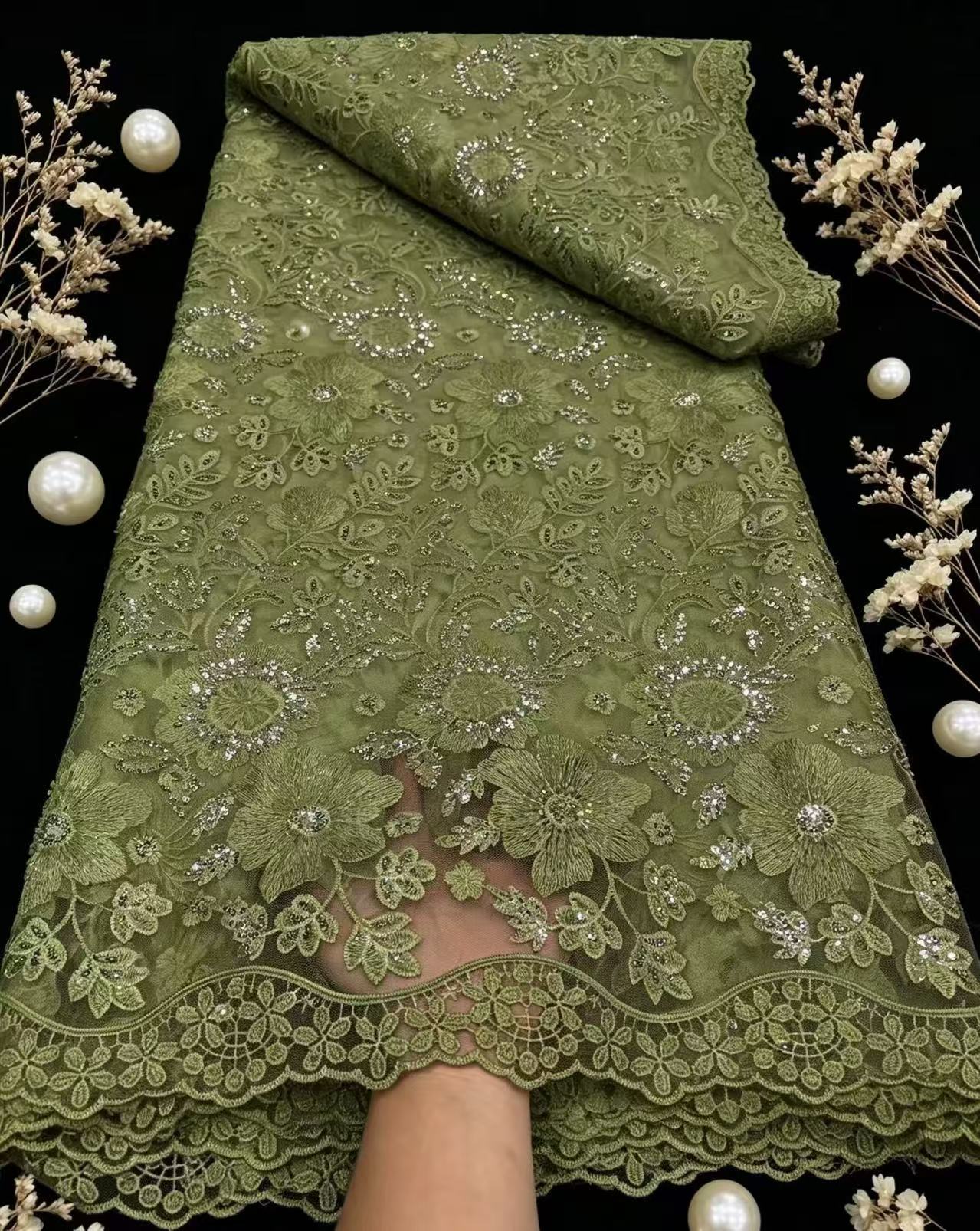 Pure French Tulle Net Sequins  - Glitter Tablecloth 评论和价格