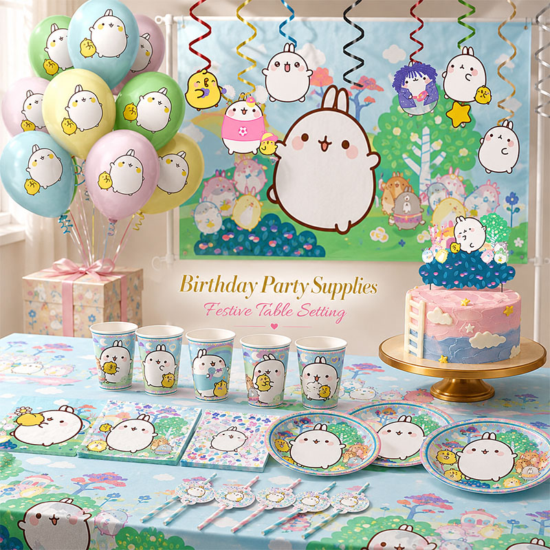 Molang Cartoon Themed Party Su - Paper Straw Color 评论和价格