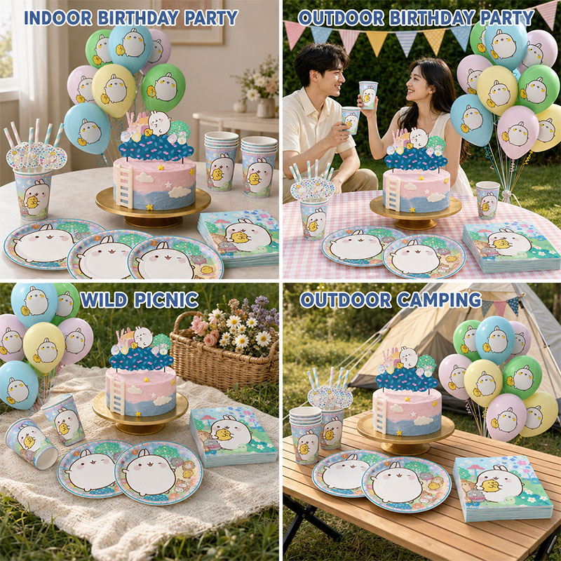 Molang Cartoon Themed Party Su - Paper Straw Color 评论和价格