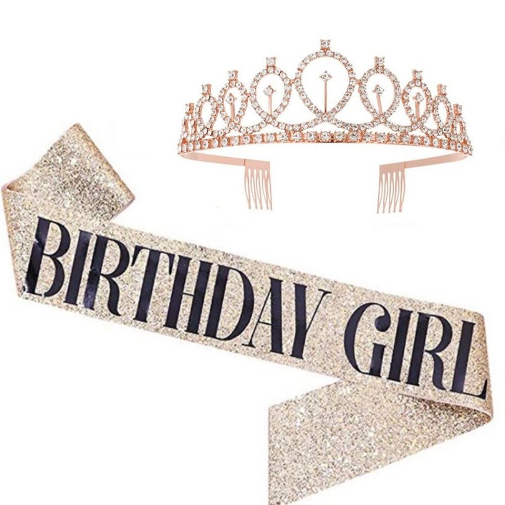 2Pcs/Set New Glitter Birthday  - Birthday Sash Glitter 评论和价格
