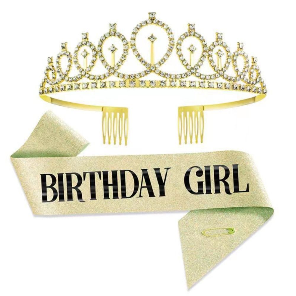 2Pcs/Set New Glitter Birthday  - Birthday Sash Glitter 评论和价格
