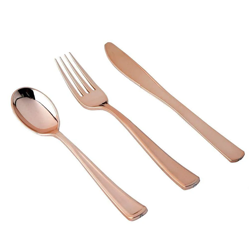 Rose Gold Party Tableware Kit  - Paper Straw Color 评论和价格