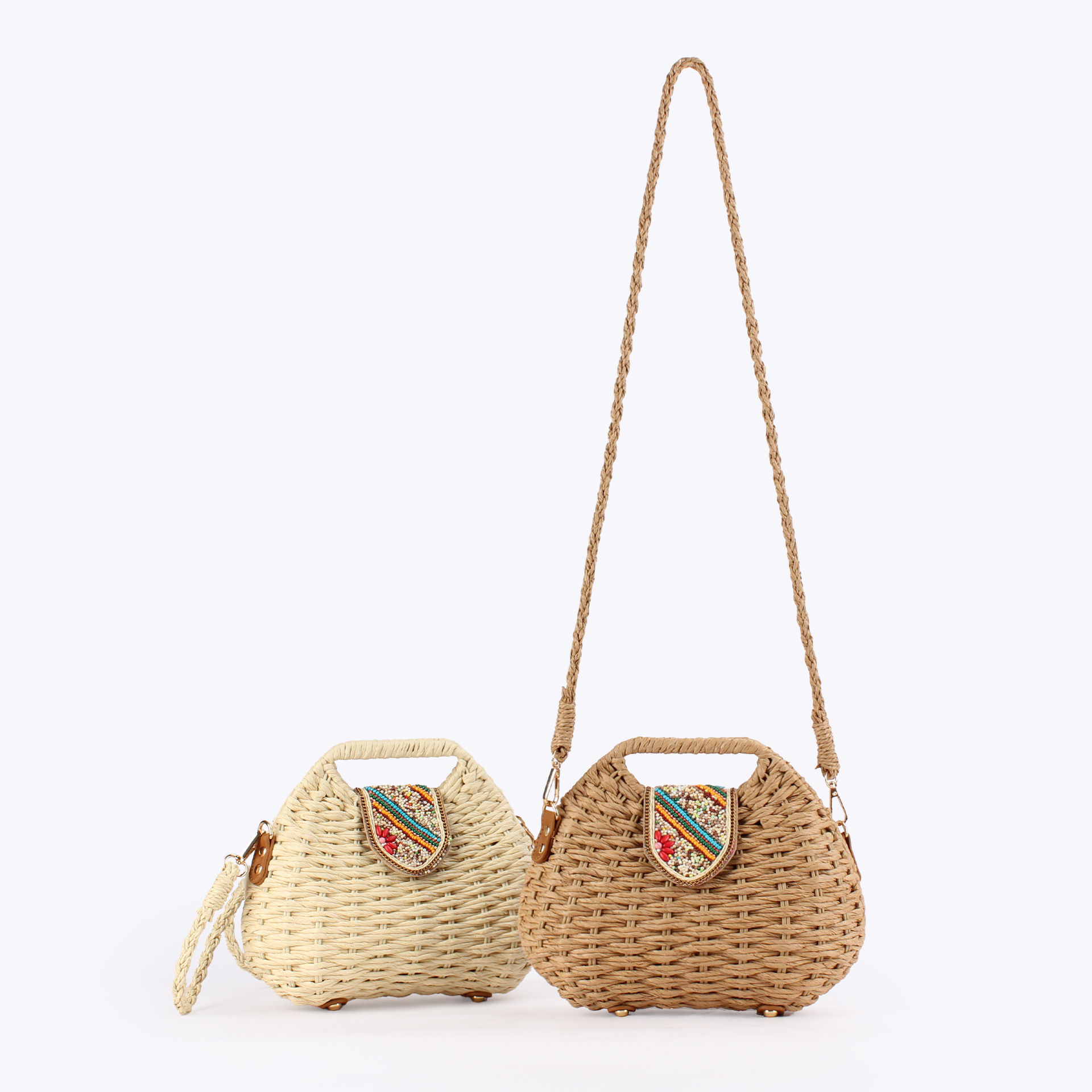 Color Beads Women Handbags Han - Paper Straw Color 评论和价格