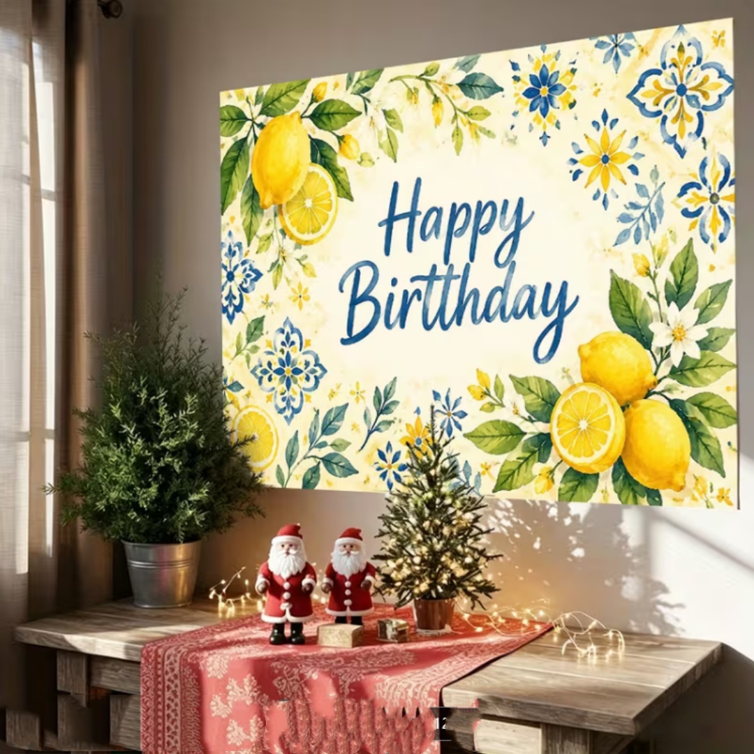 Lemon Birthday Party Decoratio - Dessert Table Backdrop 评论和价格