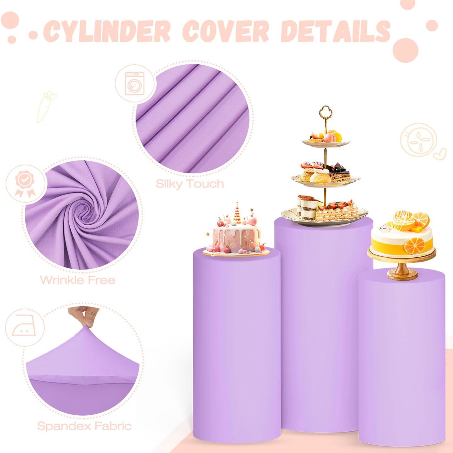 Yeele Purple Cylinder Stand Co - Dessert Table Backdrop 评论和价格