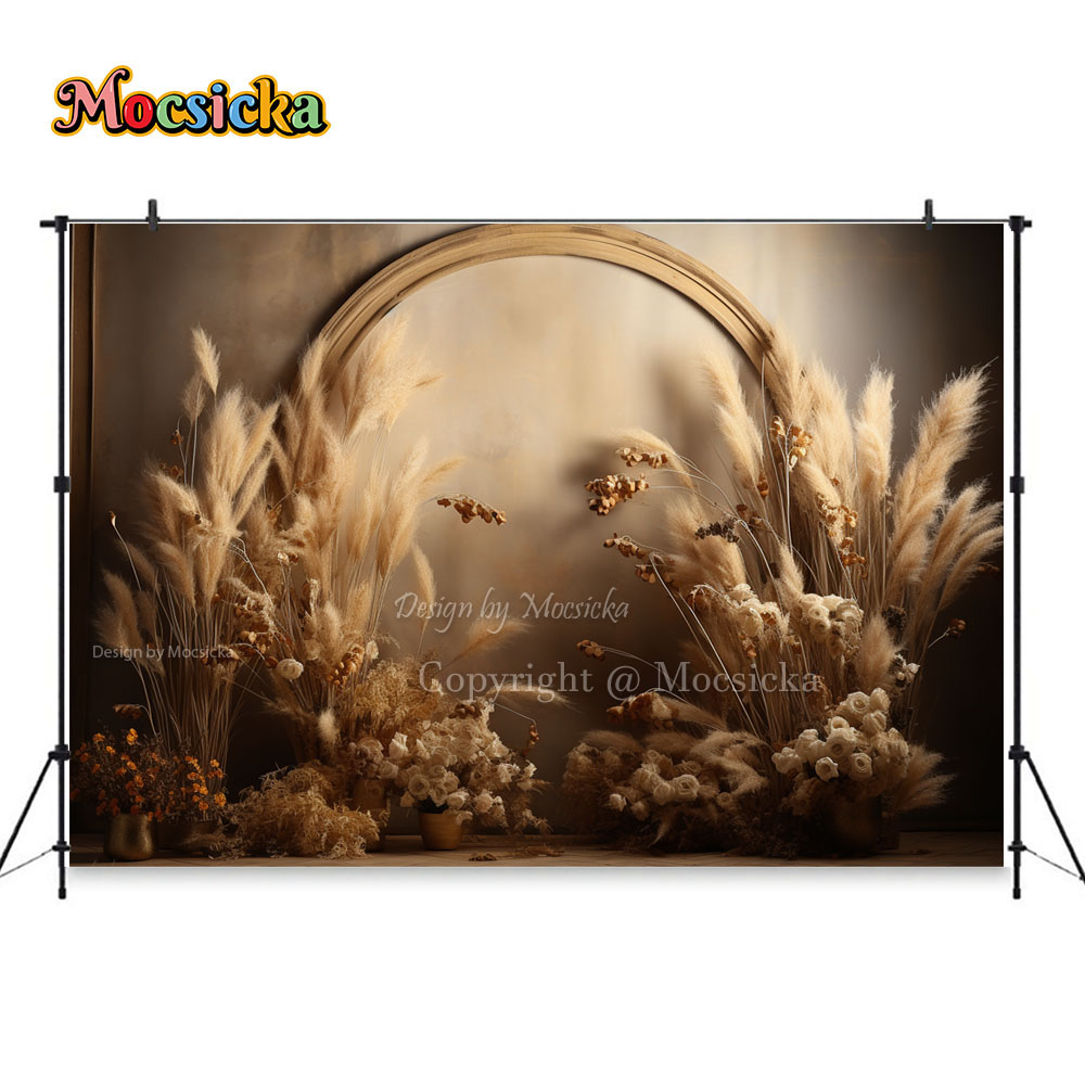 Mocsicka Boho Retro Brown Phot - Dessert Table Backdrop 评论和价格