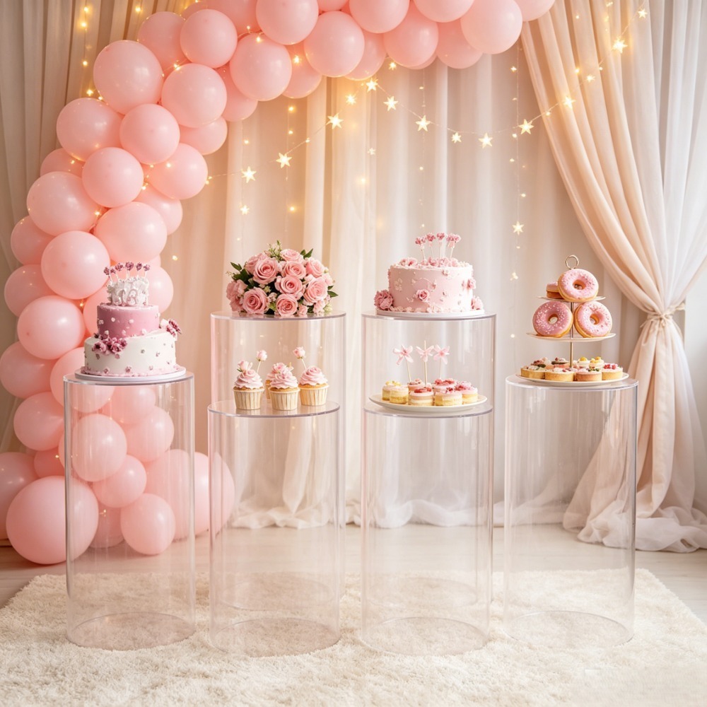 3/5Pcs White Cylinder Pedestal - Event Party 评论和价格