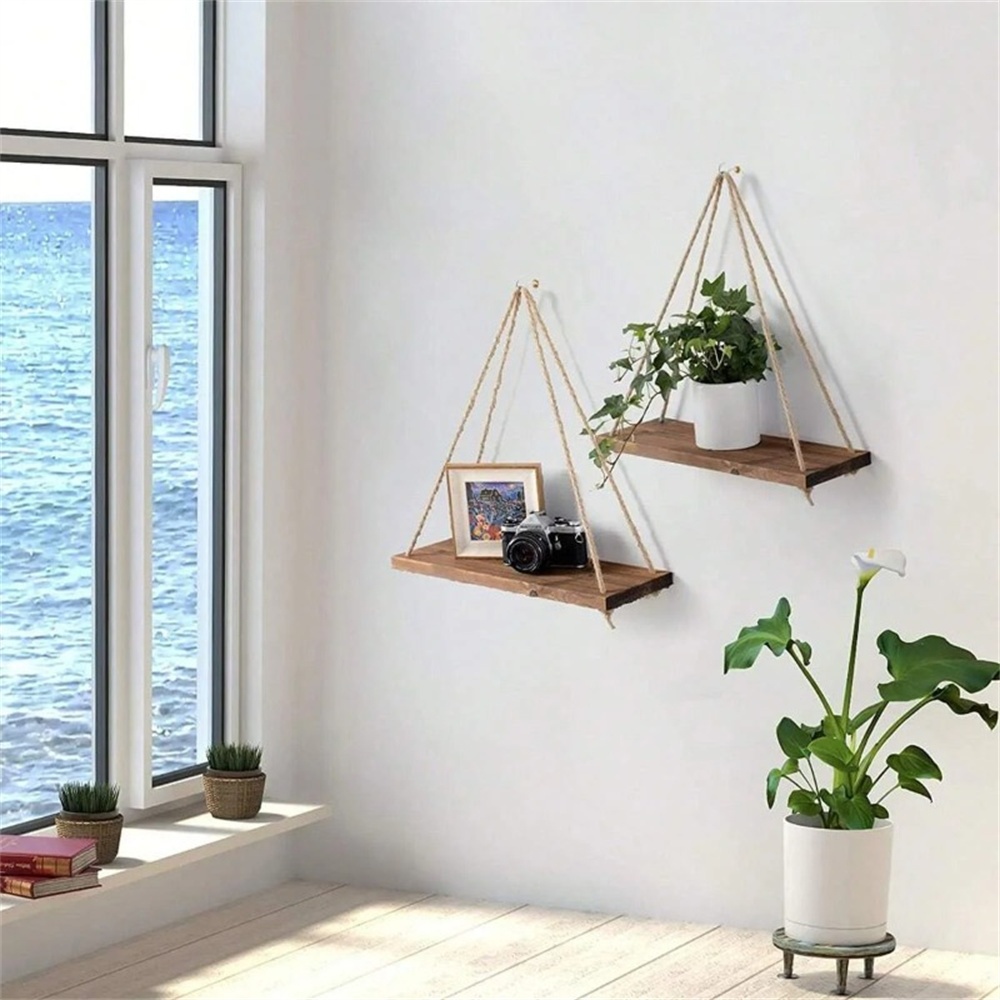1pc Wood Hanging Shelve Swing  - Flower Wall Panel 评论和价格