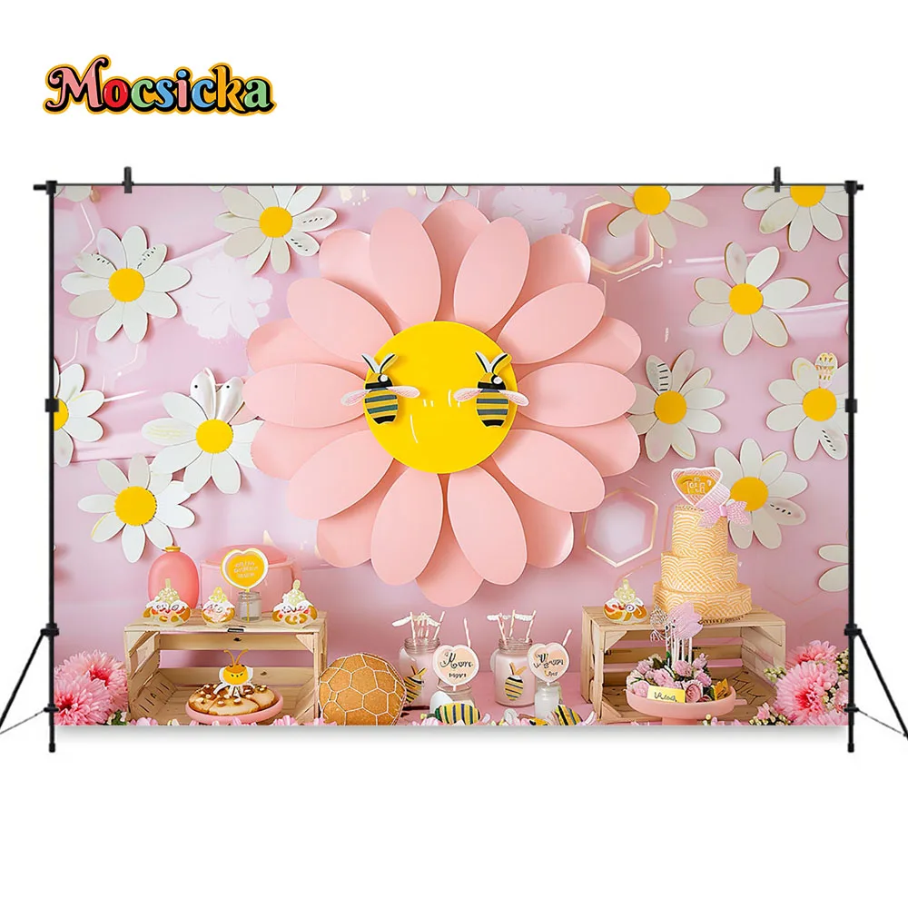 Mocsicka Sweet Daisy Girl Birt - Dessert Table Backdrop 评论和价格