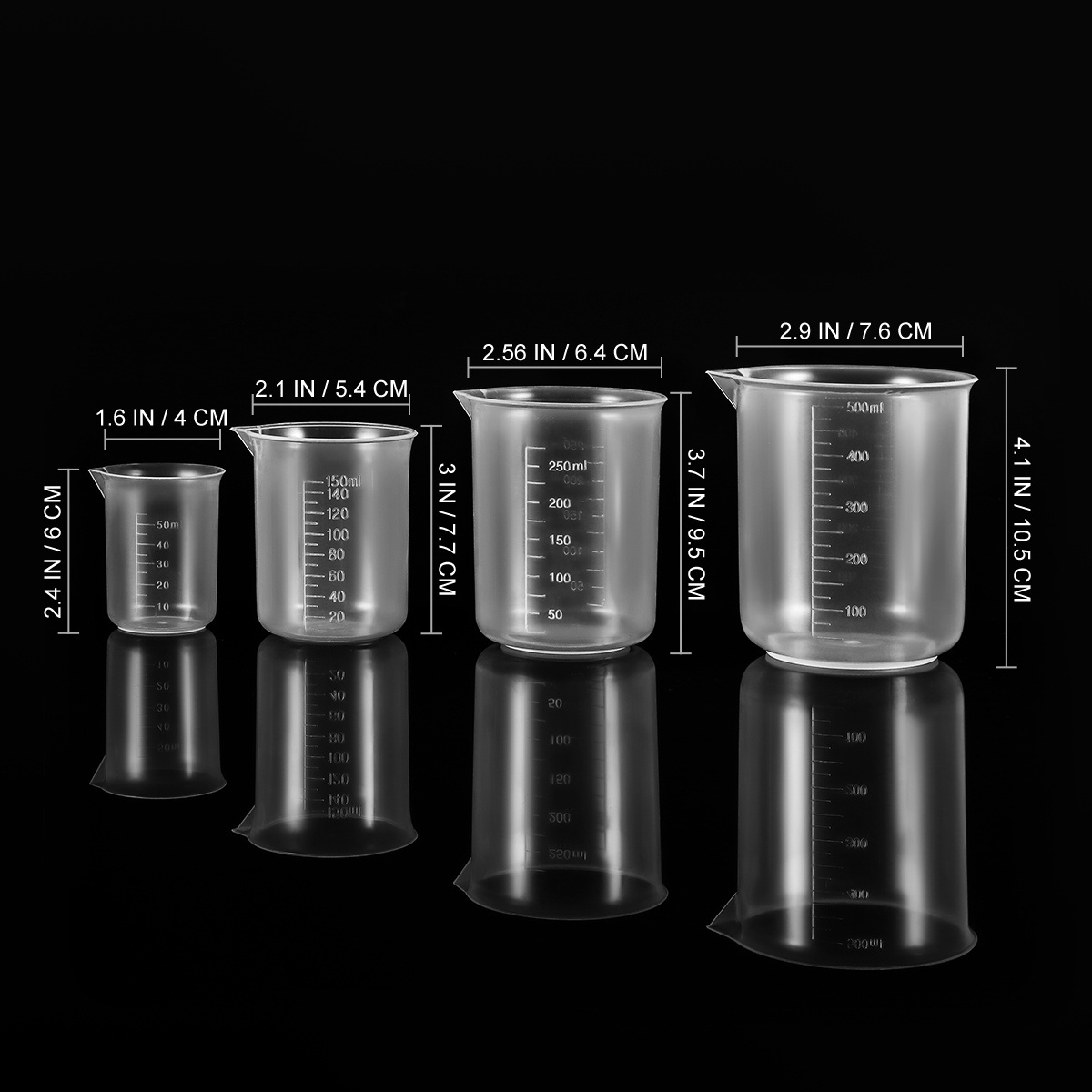 4pcs 50Ml 150Ml 250Ml 500Ml Pl - Plastic Cup 50Pcs 评论和价格