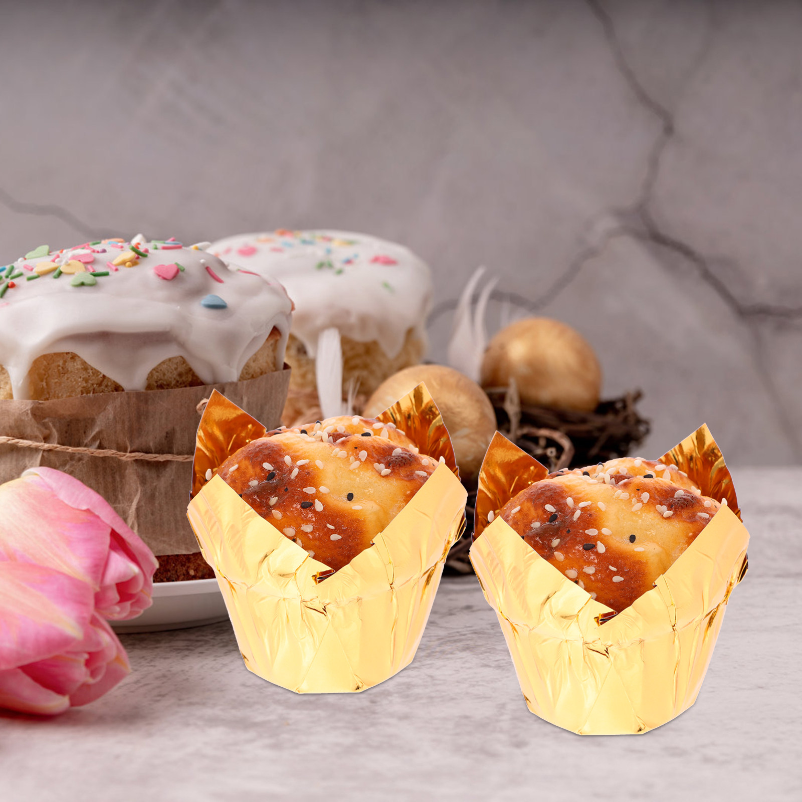 50Pcs Muffin Cup Heat-Resistan - Plastic Cup 50Pcs 评论和价格