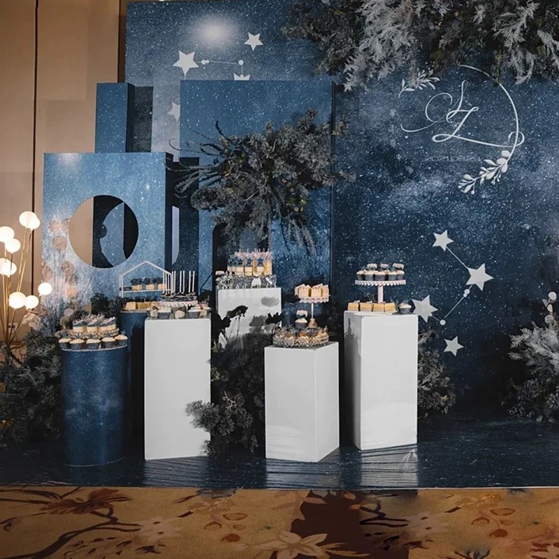 White Column Flower Vase 10pcs - Dessert Table Backdrop 评论和价格