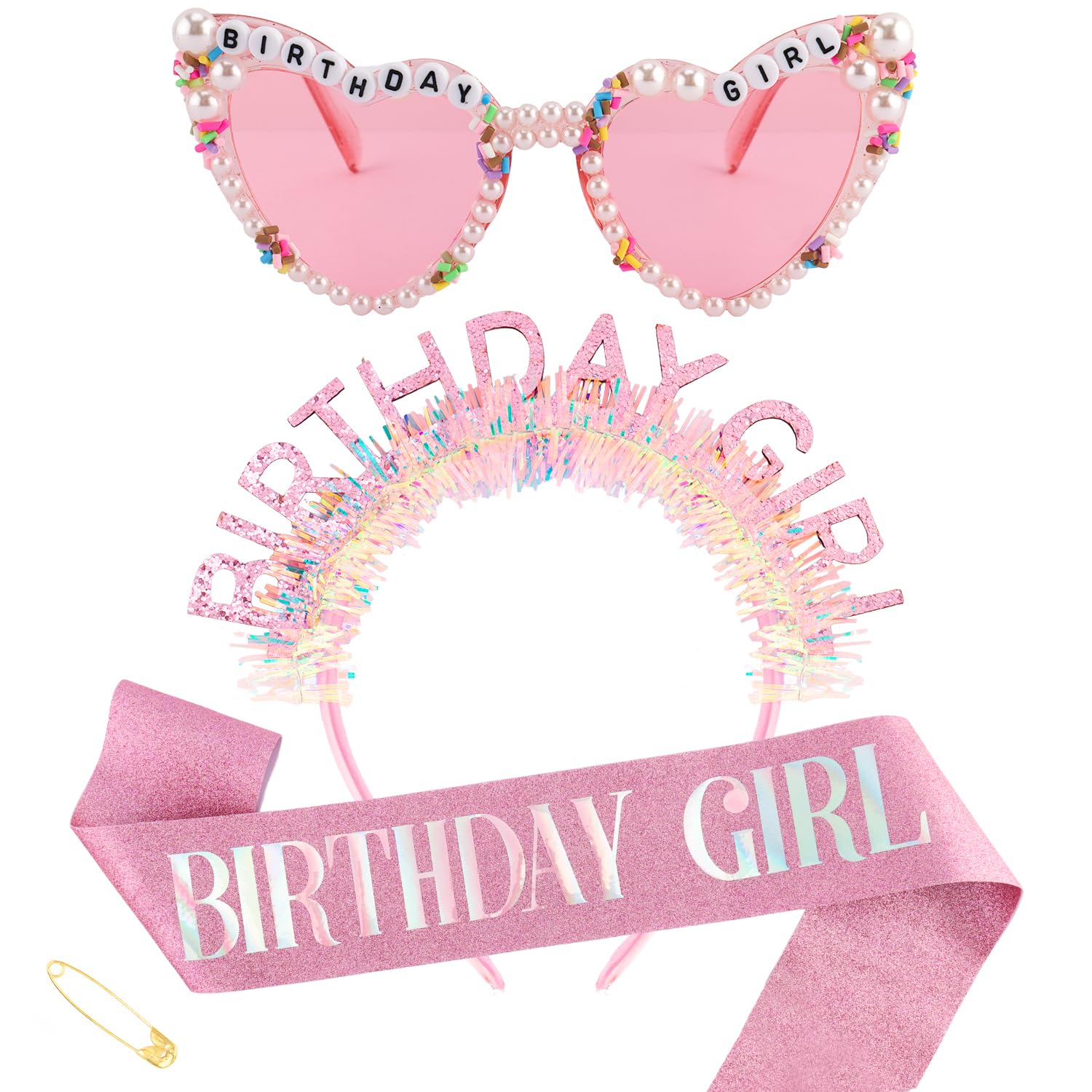 Birthday Girl Headband Sash Su - Birthday Sash Glitter 评论和价格
