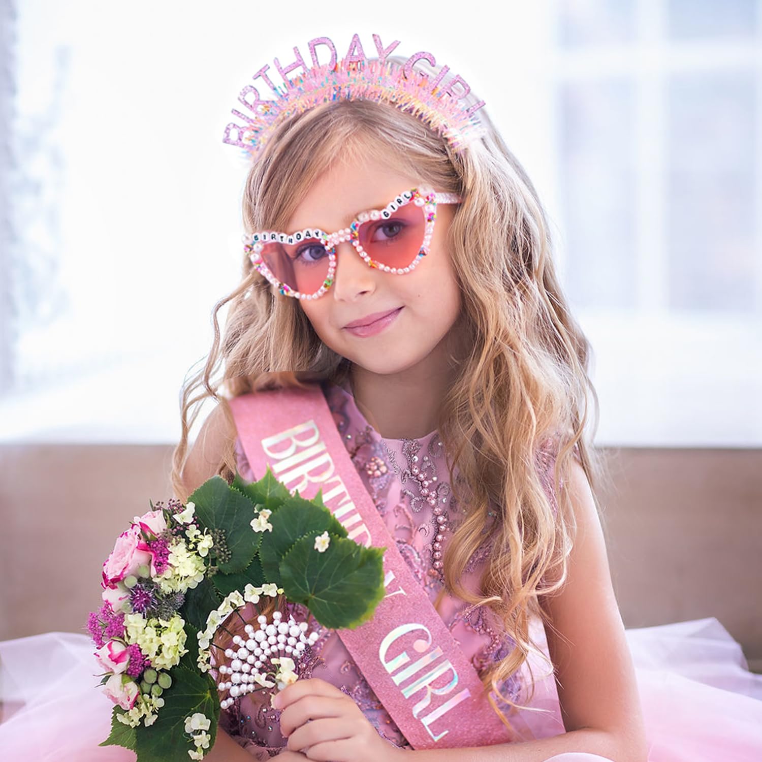 Birthday Girl Headband Sash Su - Birthday Sash Glitter 评论和价格