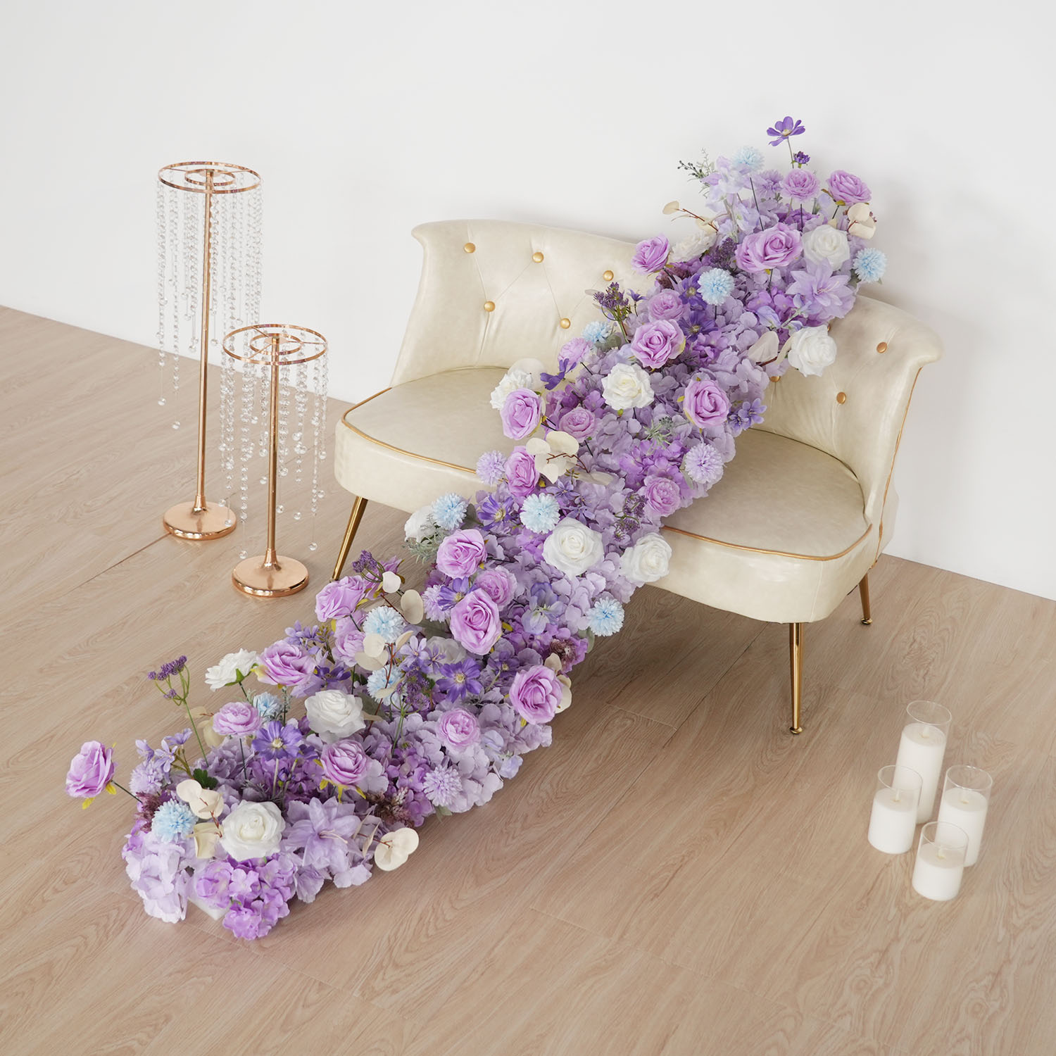 Uflower Purple Artificial Flow - Flower Wall Panel 评论和价格