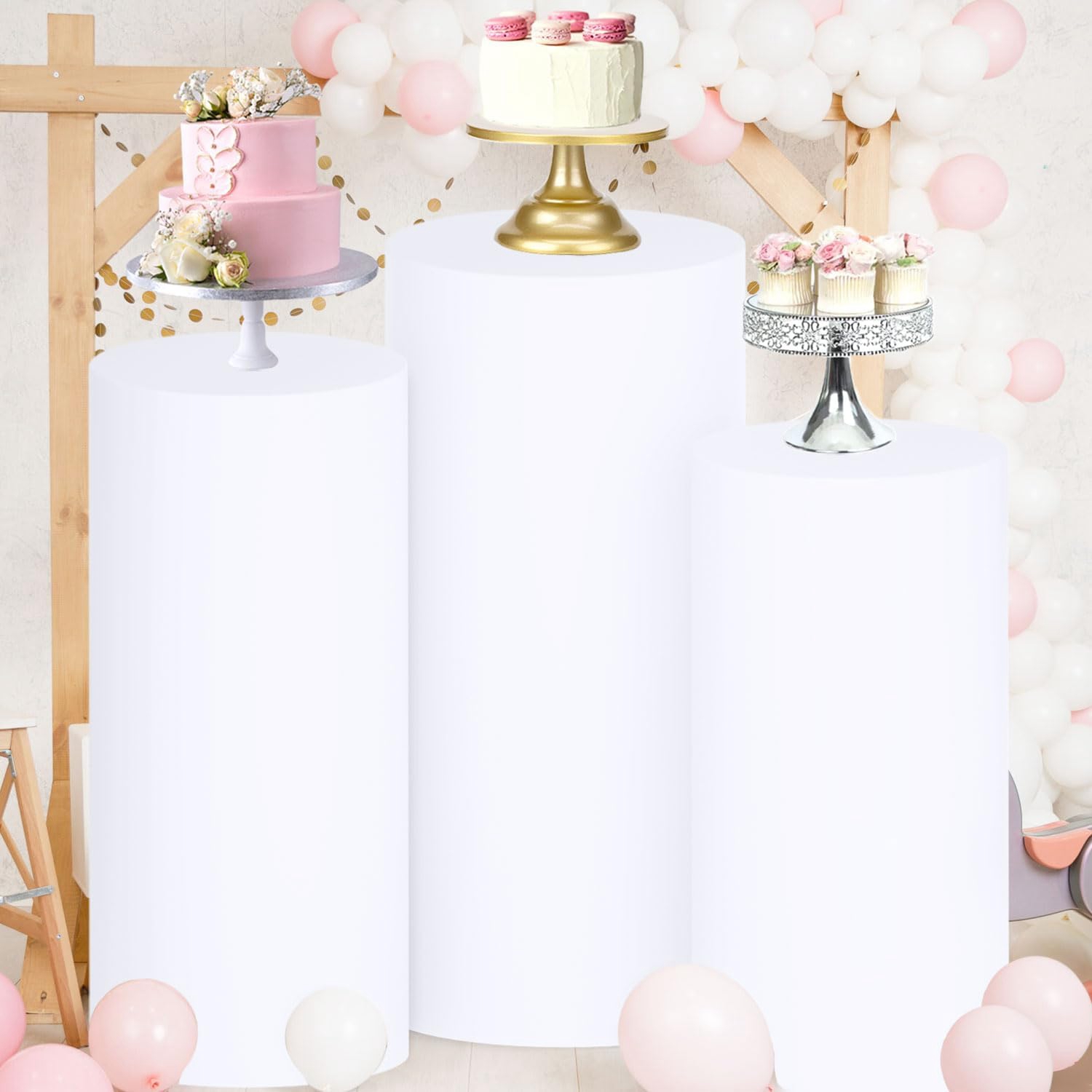 Yeele 1PCS/3PCS/5PCS White Cyl - Dessert Table Backdrop 评论和价格