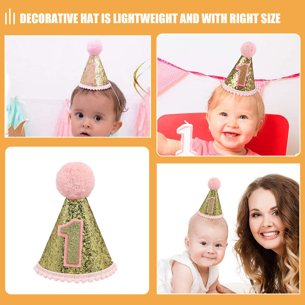 1St Birthday Hat Pink Cone Sty - Party Hat Cone 评论和价格