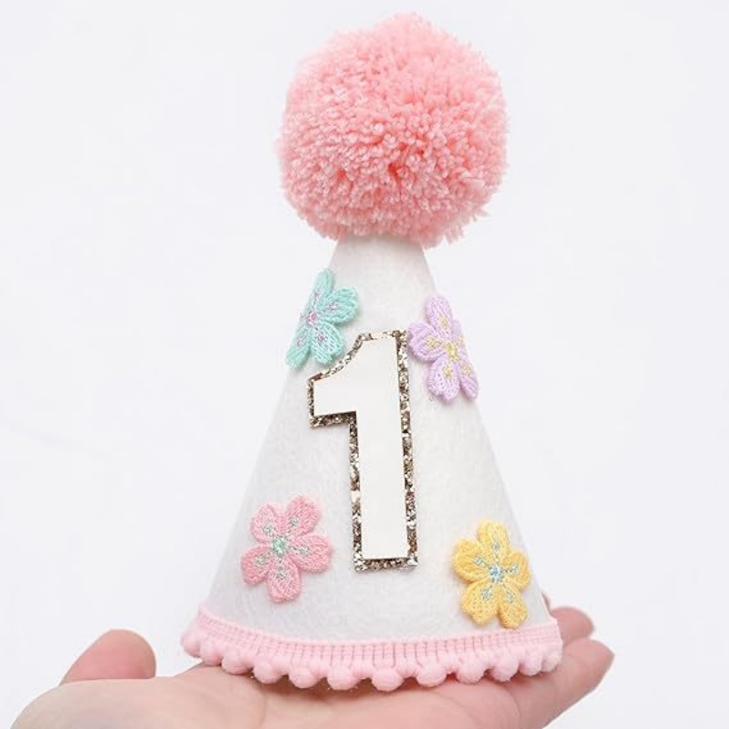 Colorful Flower 1st Half Birth - Party Hat Cone 评论和价格