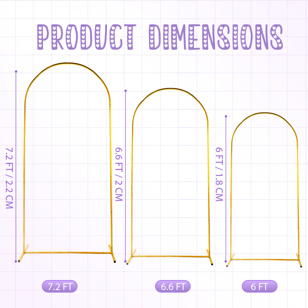 3Pack Golden Metal Arch Kits,  - Balloon Arch Kit 评论和价格